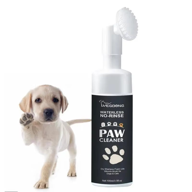 100Mlpaw Cleaner Foam Dog Claw Cleaner Cat Paw Cleaner Waterless Pet Shampoo with Dog Brush for Rinse-Free Cat Paw Deep Cleanser