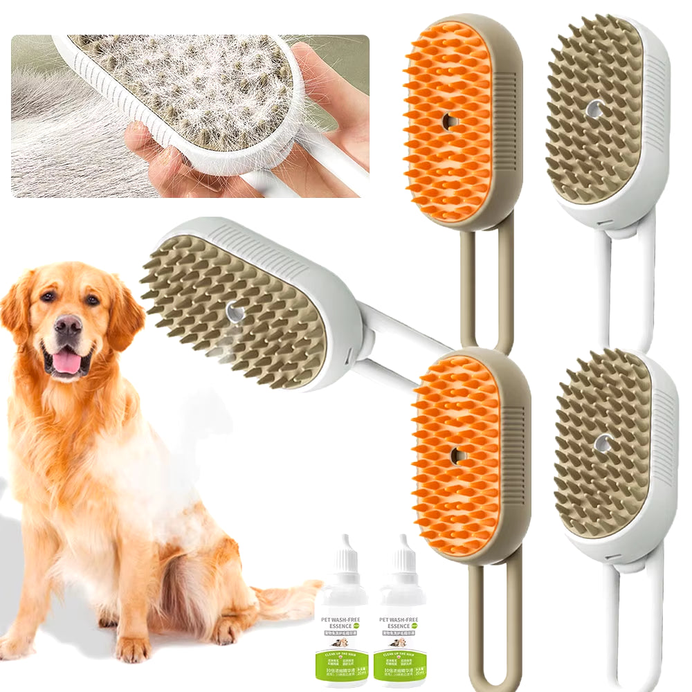 Cat Steam Brush Steamy Dog Brush Electric Spray Cat Hair Brushes with Electric Water USB Rechargeable Cat Dog Massage Brush